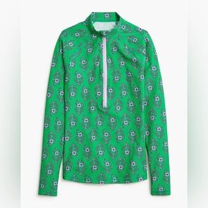 Printed rash guard log sleeve with front zip